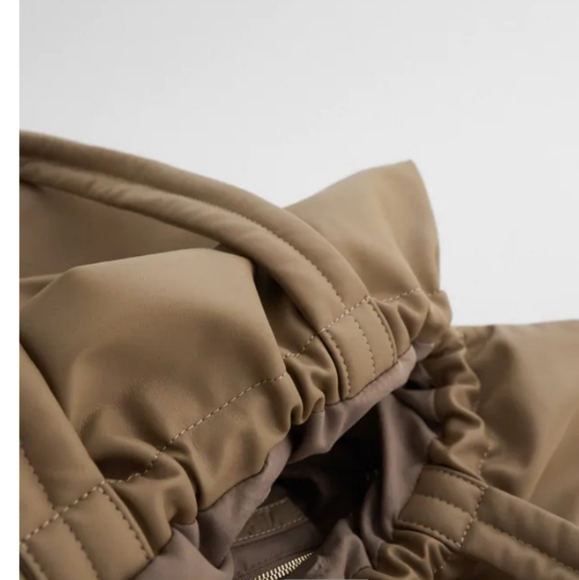 Zara lined button maxi buckle bag in taupe - Picture 4 of 9